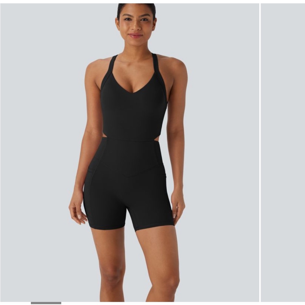 Halara UltraScuplt SoCinched Tummy Control Training Romper Easy Peezy